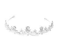 DRESSOOS 1 Pc Di Strass in Lega Copricapo Di Perle Tiara Della Regina Del Ballo Abito Da Parrucchiere Matrimonio Di Temperamento Nuziale Piccola Tiara Silver Strass Di