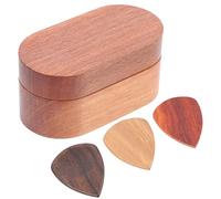 DRESSOOS 1 Set Solid Wooden Guitar Pick Box Guitar Guitar Kit Creative Guitar Picks Case