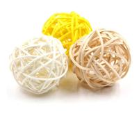 DRESSOOS 10 Pezzi Palla Natale in Rattan da 3 Cm Eccellente Lavorazione, Design Semplice e Aspetto Naturale per Decorazioni Natalizie da Appendere in Casa o Feste di Natale Colore Casuale