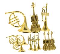 DRESSOOS 12pezzi Strumenti Musicali in Miniatura Da Appendere Di Corno Tromba Violino Decorazioni Natalizie Per Albero Di Natale e Teatro Realizzati in Abs Per Feste e Progetti Fai Da Te