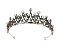 DRESSOOS 1pc Baroque Crown Headdress Bride Headdress Donne Fascia (nera)