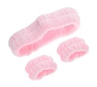 DRESSOOS 1set Fasce Per Pulizia Viso e Trattamenti Spa Comode Fasce Per Elastiche e Polsini Assorbenti Per Trucco e Pulizia Del Viso
