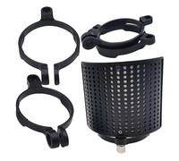 DRESSOOS 1set Microfoni U-shape Con Filtro Antivento Copertura Resistente Per Registrazioni Interviste e Performance Live Accessorio Per Mic Da Tavolo e Palco