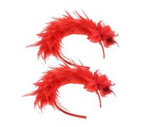 DRESSOOS 2 Pz fascia per fascia per gioielli mantelle per per le donne del salone fascia da donna accessori per la testa per le donne fasce per danzanti piuma rosso