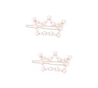 DRESSOOS 2 Pz forcina a elegant clip gemstone lady-era pearls molletta per da ragazza forcina geometrica fermagli per alla moda per da donna bianca