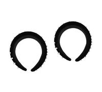 DRESSOOS 2 Pz peluria della testa band fascia Dettaglio hair Luminosità lady ampio copricapo di perle terme fasce per la moda femminile cerchi testa di perle peluria dei Black