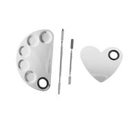 DRESSOOS 2 Pz tavolozza in acciaio inossidabile kit del make up arte delle unghie strumenti per la spatola per il trucco vassoio per il trucco Fare tavolozze d'arte palette da salone Silver