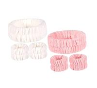 DRESSOOS 2 Set Lavare Il Cinturino Da Polso Soffice Fascia Per Lavare Il Viso Fascia Da Polso Fascia Per Il Lavaggio Del Viso e Braccialetti Fascia Spa Per Lavare Il Viso Vello Di Corallo
