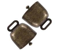 DRESSOOS 2pezzi Campanacci Quadrati in Metallo Con Manico Campane Da Mucca Resistenti Per Tifo Sportivo Matrimoni Feste e Mercati All Aperto Colore Bronzo Antico