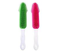 DRESSOOS 2pezzi Pettine Per Domestici Silicone Rimuovi Facilità Comb Per e Toelettatura e Rosa
