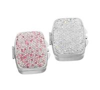 DRESSOOS 2pezzi Portapillole da Viaggio Piccolo Scomparti con Strass Brillanti Organizer Compatto per Medicinali e Integratori Custodia Tascabile Elegante per Borsa o Tasca Confezione
