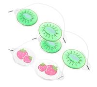 DRESSOOS 3 Pezzi Maschera Occhi Refrigerante in Pvc Leggera e Decorativa, Mascherina Occhi Gel Freddo Riutilizzabile per Viaggi e Hotel, senza Lasciare Segni Stili multipli