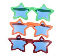 DRESSOOS 3 Pezzi Occhiali Stella Esagerata per Feste Accessori Divertenti per Party Tema Hawaii Spiaggia Occhiali da Sole Gioco Foto Booth Colorati Verde Arancione Rosso