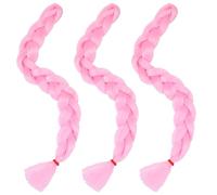 DRESSOOS 3 Pz Treccia in fibra chimica africana crescita dei bigodino impostore trama umano hair charms hair jewelry parrucche sintetiche intrecciare i fibra sintetica rosa