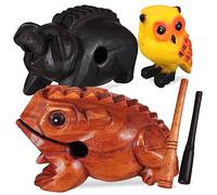 DRESSOOS 3pezzi Blocchi Sonori Legno Toad Pig e Owl Strumenti Musicali Decorativi Legno Per Percussione e Arredamento Della Casa