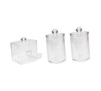 DRESSOOS 3pezzi Scatola Rotonda Trasparente Per Cotton Fioc Barattolo Per Conservare i Cotton Fioc Scatola Per Trucco in Cotone Coperchio Protettivo