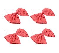 DRESSOOS 4 Pezzi Fiocco con Paillettes Rosso, Grande e Scintillante | Poliestere e Paillettes, per Performance e Banchetto, Accessorio Creativo per Uomini e Performer