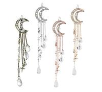 DRESSOOS 4pezzi Forcina a Forma Di Con Perle Di Cristallo e Strass Fermaglio Per Capelli Vintage Per Donna Accessorio Senza Danni Adatto Per Feste Matrimonio e Uso Quotidiano