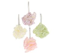 DRESSOOS 4pezzi Loofah Per Doccia Esfoliante Morbido Pe Di Sfere Per Pulizia Della Accessori Per Bagno Per Uomini e Donne