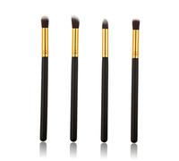 DRESSOOS 4pezzi Pennelli Per Ombretto Set Di Strumenti Per Trucco Professionale Per Occhi Blush e Fondotinta Nero e Oro Pennelli Sfumino e Applicatori Per Trucco Occhi e Labbra