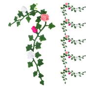 DRESSOOS 6 pezzi Mini strisce di fiori di simulazione e viticci Simulazione di rose Strisce di fiori per scenario di casa delle bambole Mini giardino Scenario Props Decorazione