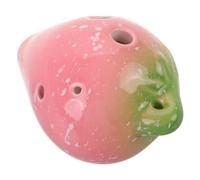 DRESSOOS 6foro Ocarina Ceramica Forma Di Fragola Con Strumento Musicale Per Ragazzo Ragazza Portatile e Facile Da Suonare Include Supporto e Laccetto Per Iniziare Studiare La Musica
