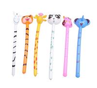 DRESSOOS 6Pezzi Giocattoli Gonfiabili Animali PVC per Stick Lungo Decorativo per Feste e Giochi Design Giraffa Panda Zebra