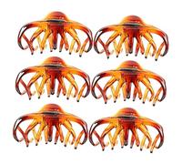 DRESSOOS 6pezzi Mollettone Grande Per Capelli Donna Artigli in Sicura e Resistente Clip Capelli Eleganti Antiscivolo Per Spessi Design Vintage Caramello