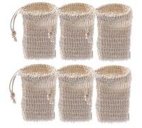 DRESSOOS 6pezzi Sacchetti Sapone Esfolianti Con Coulisse Multiuso Per Doccia e Viaggio Rete Bucato Mano Borsa Salva Saponi Piccoli Con Ricca e Aggancio Murale Sacchetti Saponi Per Uso Famil