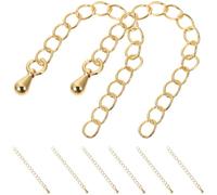 DRESSOOS 8 Pezzi Prolunghe per Collane in Oro 14k, Catena a Coda per Bracciali e Cavigliere Fai da Te, Estensione per Gioielli Superficie Lucidata, Materiale per Creazione di Gioielli