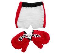 DRESSOOS Abito per Servizio Fotografico Ragazzo Ragazza Nero 0-3 Mesi Completo Morbido e Confortevole per Prime Foto Costume Piccolo Pugile per Shooting in Studio o Casa