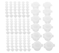 DRESSOOS Bicchieri per Vernice Struttura in PE Bianco Collegati da 3ml con Coperchi Antitrabocco, per Ambienti di Insegnamento Artistico