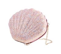 DRESSOOS Borsa Tracolla Donna Catena Design Shell in Paillettes Rosa Elegante Chic Pratica per Uso Quotidiano e Occasioni Speciali