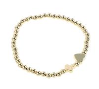 DRESSOOS Bracciale con croce cristiana: braccialetti religiosi con perline per donna - ciondolo a cuore dorato - gioielli da preghiera per donne e uomini (alfabeto C)