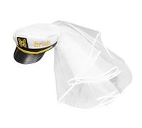 DRESSOOS Cappello da Marinaio Accessorio per Abiti da Sposa e Acconciature per Sposa per Tulle Raffinato e Semplice per Festa D’estate e Party in Spiaggia
