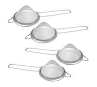 DRESSOOS Colino da Tè Conico in Acciaio Inox Maglia Fine 8,5 Cm Set 4 Pezzi, Scolapasta per Cucina e Cocktail Impugnatura Ergonomica, Filtro Fine per Olio e Alimenti, Adatto per Casa