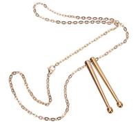 DRESSOOS Collana da Donna e Uomo Ciondolo Bacchetta di Tamburo in Acciaio al Titanio, Catena da 3,0 Mm Color Rosa Oro Lunga 50 Cm, Gioiello Elegante per Occasioni e Regali