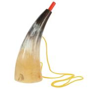 DRESSOOS Corno Da Guerra Viking Materiale Di Bufalo Tromba Per Cosplay Pirata e Festività Accessorio Per Halloween e Performance Divertenti Colore Casual