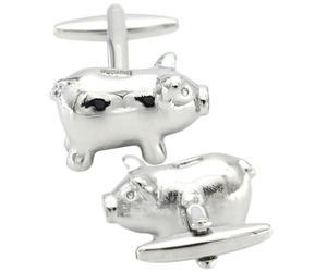 DRESSOOS Cufflinks Accessori Pratici e Comodi Design Creativo e Divertente da Polso in Rame a Forma di Maiale Uomo per Camicie, per Riunioni di Lavoro