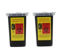 DRESSOOS Custodia Per Rasoio Da Barbiere Portatile, Set 2 Pezzi Contenitori Per Riciclaggio Lame Coperchio Antiodore, Scatola Lame Compatta e Resistente, Per Uso Professionale e Saloni