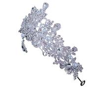 DRESSOOS Elegante Fascia Per Da Sposa in Metallo Argentato Con Strass Accessorio Per Da Sposa Per Il Banchetto Della Sposa