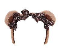 DRESSOOS Fascia Per Con Orecchie D'orso Accessori Per Da Donna Morbida Fascia in Peluche Con Fiocco