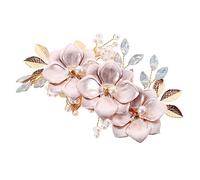 DRESSOOS Fermaglio Per Da Sposa Con Fiori e Perle Accessorio Elegante Per Matrimonio Headpiece Per Donne e Ragazze Design Raffinato e Leggero Per Sposi e Damigelle