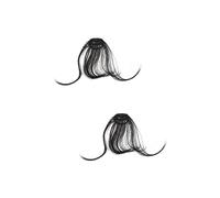 DRESSOOS Frangetta Finta Clip Pezzo Da 2 Pezzi Extensions Per i Frangia Fermaglio Per Coda Di Cavallo Intrecciata Affrettato Parrucca Con Frangia a Tendina Fascia Facciale Frange Netto Black