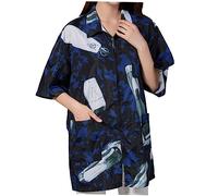 DRESSOOS Grembiule Da Parrucchiere a Maniche Corte Da Lavoro Traspirante e Lavabile Tasche Uniforme Per Di Per Barbieri e Coloristi Domestici