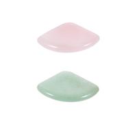 DRESSOOS Massaggiatore Gua Sha in Jade 2 Pezzi a Ventaglio per Massaggio Corpo e Viso, Migliora la Circolazione e Riduce le Rughe, Strumento per Personale Colore Casuale