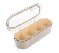 DRESSOOS Organizer Per Trucchi Trasparente Con Coperchio e Scomparti Per Spugnette Cotton Fioc Dischetti Scatola Di Per Cosmetici Piccolo Organizer Per Trucco