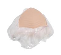 DRESSOOS Parrucca calva da vecchio bianco, berretto da nonno calvo con capelli ai lati, parrucca corta e riccia per costume da testa calva, accessori per feste