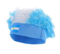 DRESSOOS Parrucca Da Tifoso Di Calcio Con Tema Bandiera Nazionale Parrucca Clown Colorata Per Feste Di Calcio Accessorio Creativo Per Eventi Sportivi