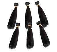 DRESSOOS Parrucca Per Bambola Di Porcellana 15 Cm Extension Per Lisci 6 Pezzi Parrucche Per Bambola Dettagli Realistici Parrucca Per Bambola in Morbida Seta Accessori Per Bambole 1b Nero